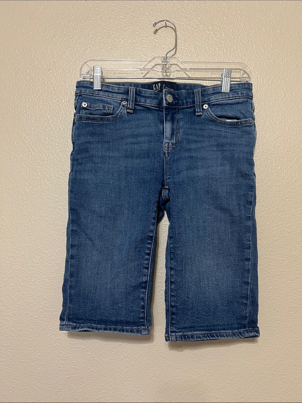 GAP Mid-Length Denim Bermuda Shorts - Dark Blue Wash